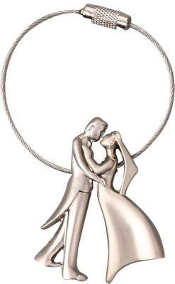 

Universal Romantic Happiness Bridegroom Couple Silver Key Chain
