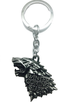 Universal Game of Thrones, House Stark Direwolf Shape Metal - Silver Key Chain