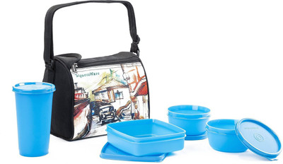 

Signoraware Malgudi 4 Containers Lunch Box(1120 ml), Blue