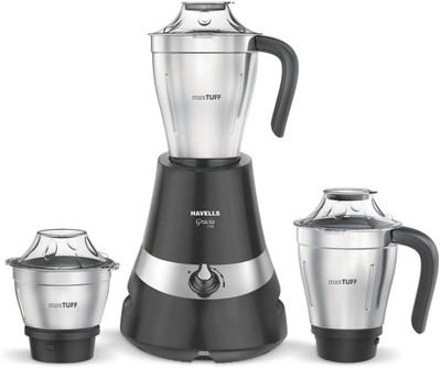 

Havells gracia 750 W Mixer Grinder(Grey, 3 Jars)