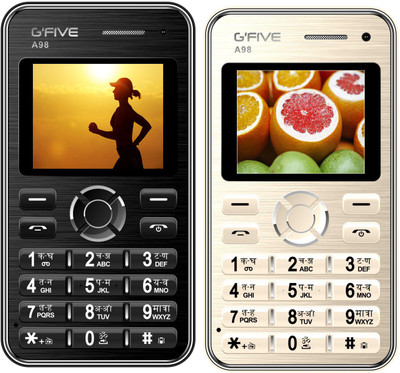 

Gfive A98 Combo of Two Mobile(Champagne, Black)