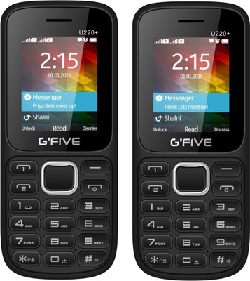 

Gfive U220+ Combo of Two Mobile(Black & Blue, Black & Red)