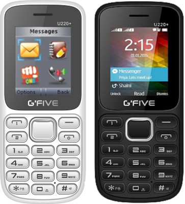 

Gfive U220+ Combo of Two Mobile(Black Grey, White blue)