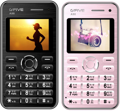 

Gfive A98 Combo of Two Mobile(Rose, Black)