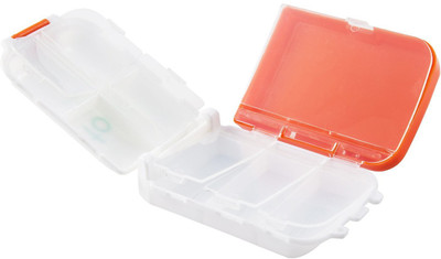 

VibeX ® Pill Case, 8 Compartments Pills/Vitamins Box Dispenser ® Pill Case, 8 Compartments Pills/Vitamins Box Dispenser Pill Box(White, Red)