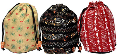 

Esthetic Mind Cotton hand embroidery botua / potli bag set Potli(Multicolor)