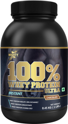 

MightyX 100% Whey Protein Ultra contains BCAA with Low in Fat, Carbs & Calories - Chocolate, 1 lb, 15 Servings Whey Protein(1 pounds, Chocolate)