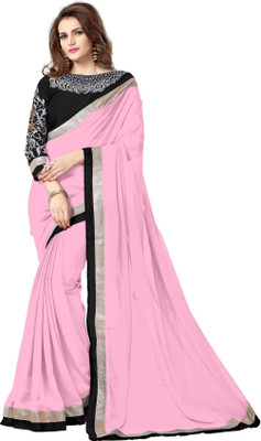 

onlinefayda Embroidered Daily Wear Chiffon Saree(Pink)