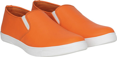 

Kraasa Pride Slip On Sneakers For Men(Orange, White
