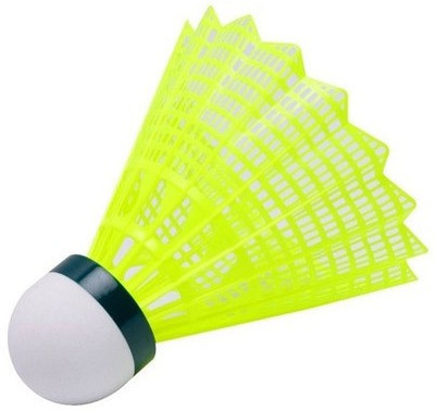 asv SHUTTLECOCK 1 BOX 10 PCS ORIGINAL Plastic Shuttle - Yellow(Medium, 77, Pack of 10)