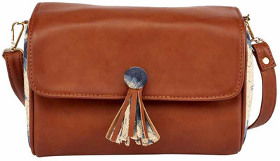 

2AM Women Formal Brown Genuine Leather Sling Bag