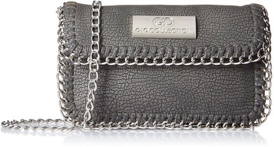 

Gio Collection Women Casual Grey Genuine Leather Sling Bag