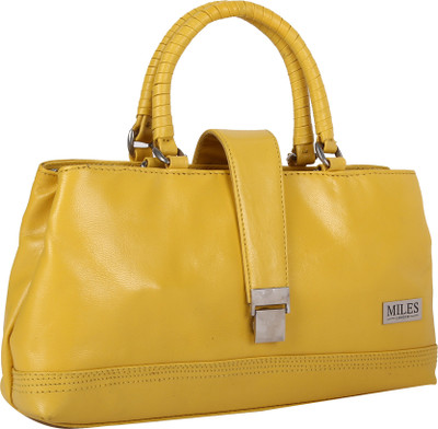 

Miles London Women Casual Yellow Genuine Leather Hand-held Bag