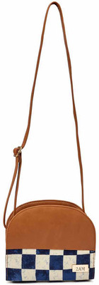 

2AM Women Casual Brown, Blue, Beige Genuine Leather Sling Bag, Beige;blue;brown
