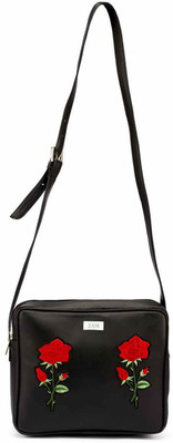 

2AM Women Casual Black Genuine Leather Sling Bag