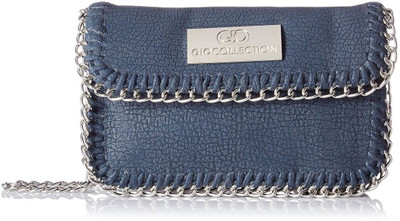 

Gio Collection Women Casual Blue Genuine Leather Sling Bag