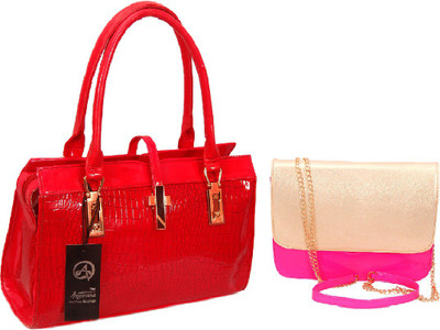 

Anemone Women Casual Red, Pink PU Hand-held Bag, Pink;red