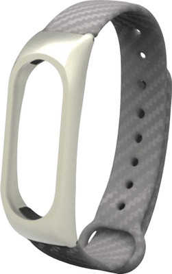 

Shopizone Silicone Carbon Fiber Strap Including Metal Frame For Mi Band HRX & 2 Smart Band Strap(Silver)