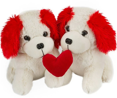 

Lata Valentine Cute Puppies with Heart - 20 cm(White)