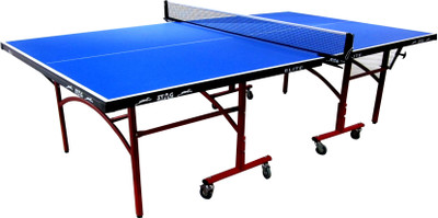 

Stag Elite Outdoor WeatherProof CEN Certified Table Tennis Table with Net Set Two Racquets and Six Balls Features Quick Assembly and Play Back Mode Rollaway Outdoor Table Tennis Table(Blue)