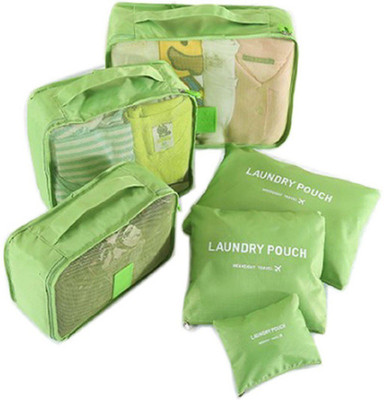 

ClickUS 6 Sets Travel Organizers Packing Cubes Laundry Bag Luggage Compression Pouches Waterproof Packing Cube, Travel Cubes, Pouches, Shoe Bag(Green)