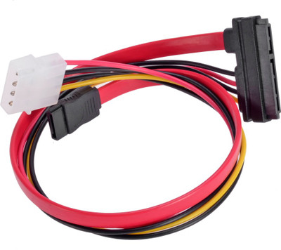 

Buyyart TV-out Cable New Very High Quality 45CM 6Gb/s SATA3 15pin to SATA 7pin +IDE Molex 4Pin Power / Data Combo Cable for PC SATA 3.0 SATAIII 6Gbps Hard Drive Disk,SSD(Red & Black, For Computer)