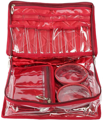 

RK Brands Travel Multiple Compartment Makeup, Jewelry Vanity Box(Pink)