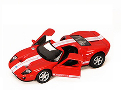 

Kinsmart 5" 1:36 Scale 2006 Ford GT Diecast Model Car Door Openable and Pull Back Action From Flying Toyszer(Red)