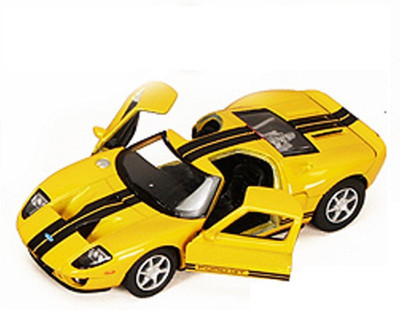 

Kinsmart 5" 1:36 Scale 2006 Ford GT Diecast Model Car Door Openable and Pull Back Action From Flying Toyszer(Yellow)