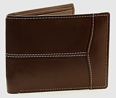 

NUKAICHAU Men Brown Genuine Leather Wallet(10 Card Slots)