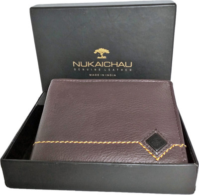 

NUKAICHAU Men Brown Genuine Leather Wallet(6 Card Slots)