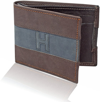 

Huntsman Men Casual Brown, Blue Genuine Leather Wallet(4 Card Slots)