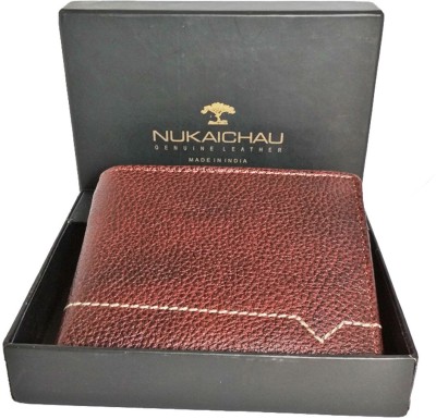 

NUKAICHAU Men Brown Genuine Leather Wallet(6 Card Slots)