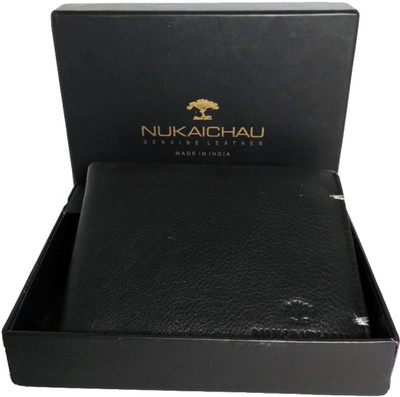 

NUKAICHAU Men Black Genuine Leather Wallet(6 Card Slots)