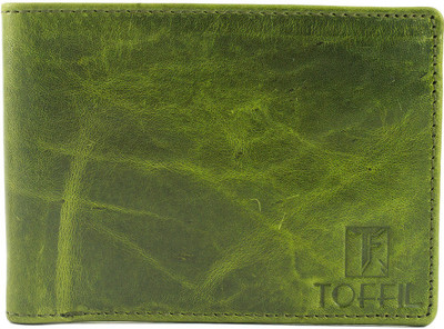 

TOFFIL Men Green Genuine Leather Wallet(4 Card Slots), Light green
