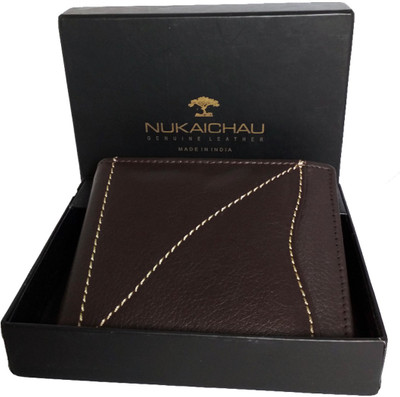 

NUKAICHAU Men Brown Genuine Leather Wallet(6 Card Slots)