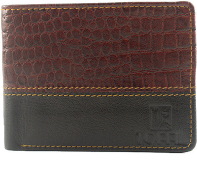 

TOFFIL Men Black, Brown Genuine Leather Wallet(6 Card Slots), Choco brown;light black