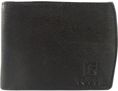 

TOFFIL Men Black Genuine Leather Wallet(3 Card Slots), Charcoal black