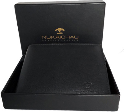 

NUKAICHAU Men Black Genuine Leather Wallet(5 Card Slots)