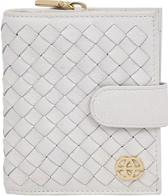 

Eske Women White Genuine Leather Wallet(6 Card Slots)