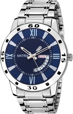 Matrix DD9-BL-ST Stainless Steel Day And Date Watch  - For Men   Watches  (Matrix)