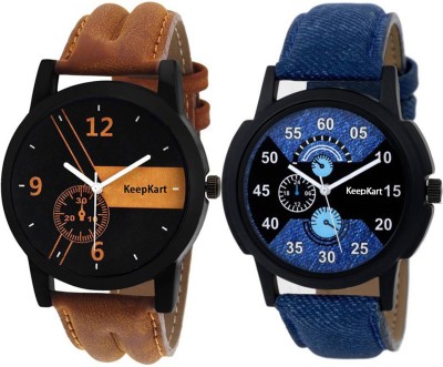 Keepkart New Stylish Leather Strap 001 002 Watch  - For Boys   Watches  (Keepkart)