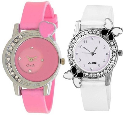 keepkart Love Passion White With Clssic Designer Pink Pu Strap Combo For Women Watch  - For Girls   Watches  (Keepkart)