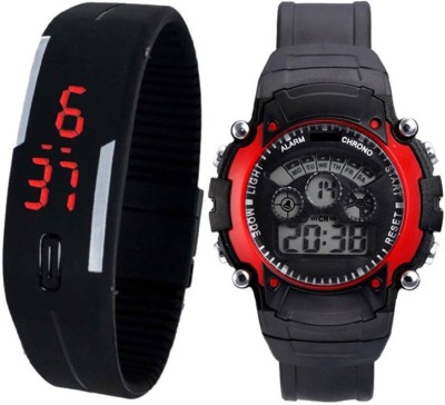 PMAX LED BLACK AND SPORT RED NEW STYLISH FOR KIDS Watch  - For Boys   Watches  (PMAX)