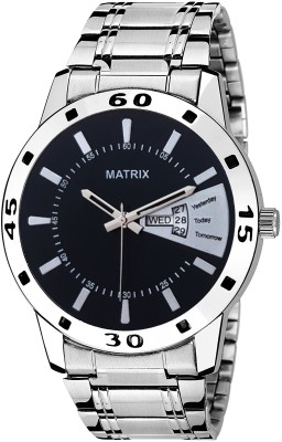 Matrix DD6-BK-ST Stainless Steel Day And Date Watch  - For Men   Watches  (Matrix)