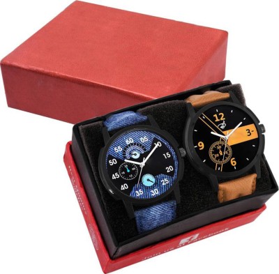 keepkart Stylish Leather Strap Modish Designer Couple Combo Watch  - For Men   Watches  (Keepkart)