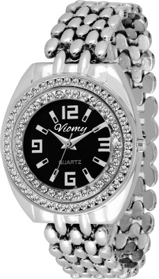 VIOMY Stylish party-wear Black dial with studded stone watch for Girl's & women-LC3006 Watch  - For Girls   Watches  (VIOMY)