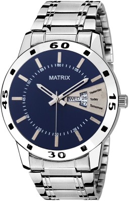 Matrix DD7-BL-ST Stainless Steel Day And Date Watch  - For Men   Watches  (Matrix)