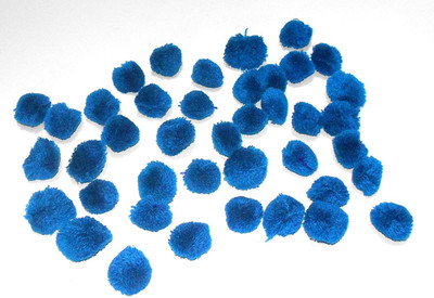

GOELX Pom Pom Balls for Crafts, Decorations, Jewellery Making, Accessories, Bags - Pack Of 50 - Blue