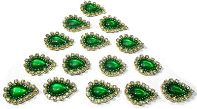 

GOELX Patches Colorful Drop Shape Handmade Appliques Rhinestone Embellishments For Decoration, Crafts Ideas, Jewelery Making, Easy to Use Pack of 50 - Green
